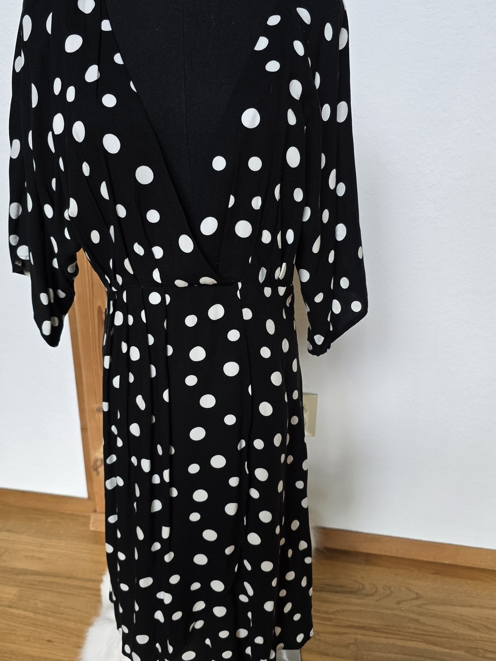 Forever 21 Black and White Polka Dot Midi Dress
